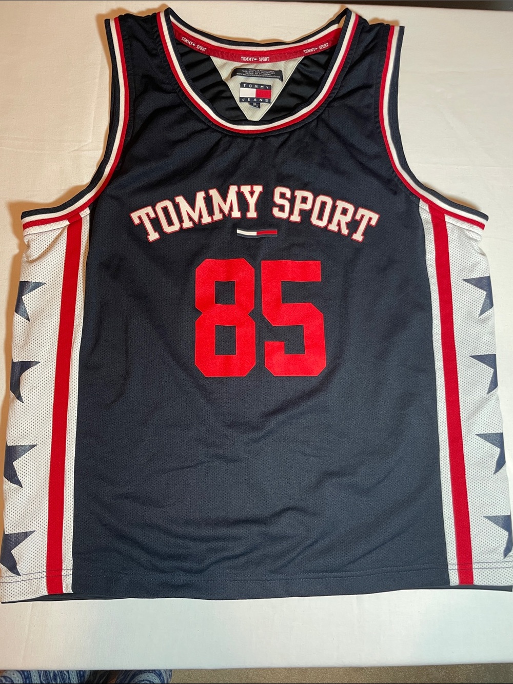 Tommy Hilfiger Navy & Red Athletic Jersey Tank